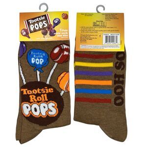 1x Tootsie Pops Novelty Crew Socks Adult Set One Size